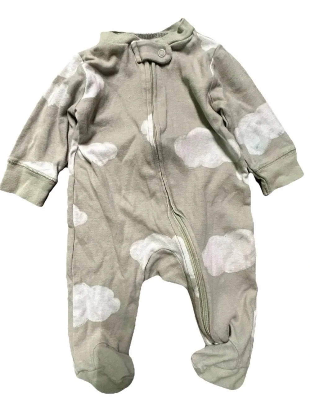 Baby Girl Footie Pajamas Little Sister Clouds Dogs Size 0-3 Months